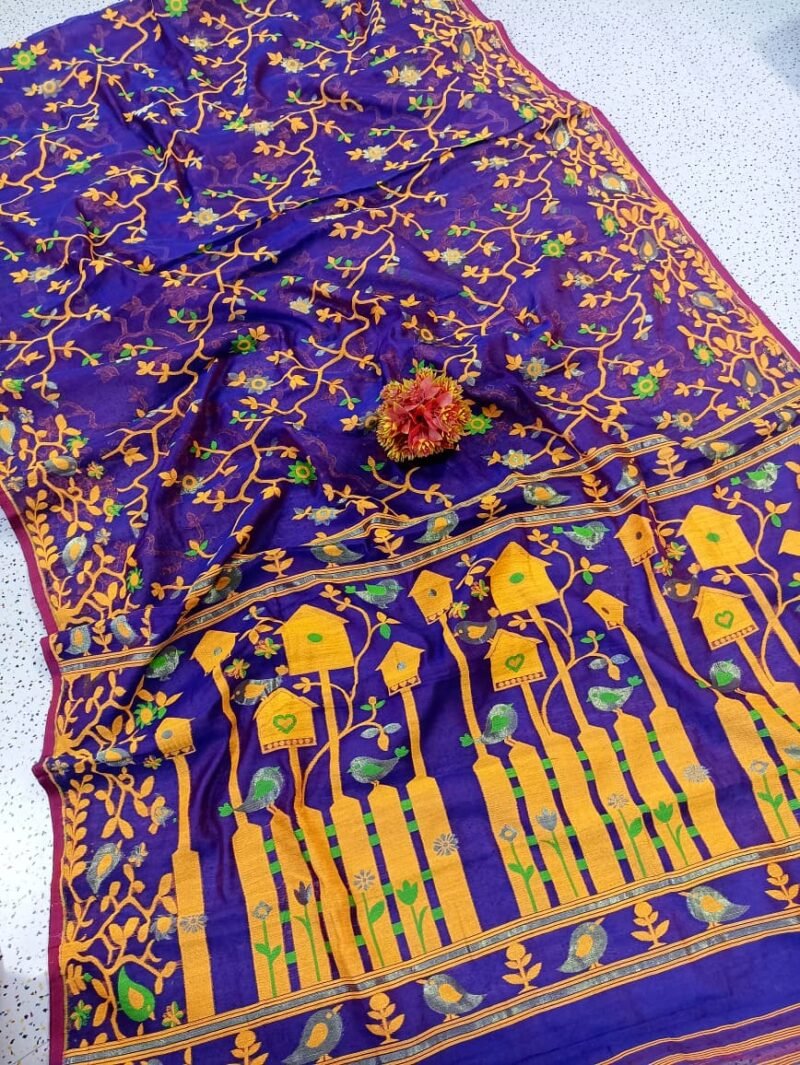 Ghar Pakhi Soft Duel Tone Jamdani Saree