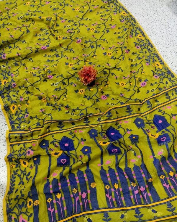 Ghar Pakhi Soft Batabi Jamdani Saree