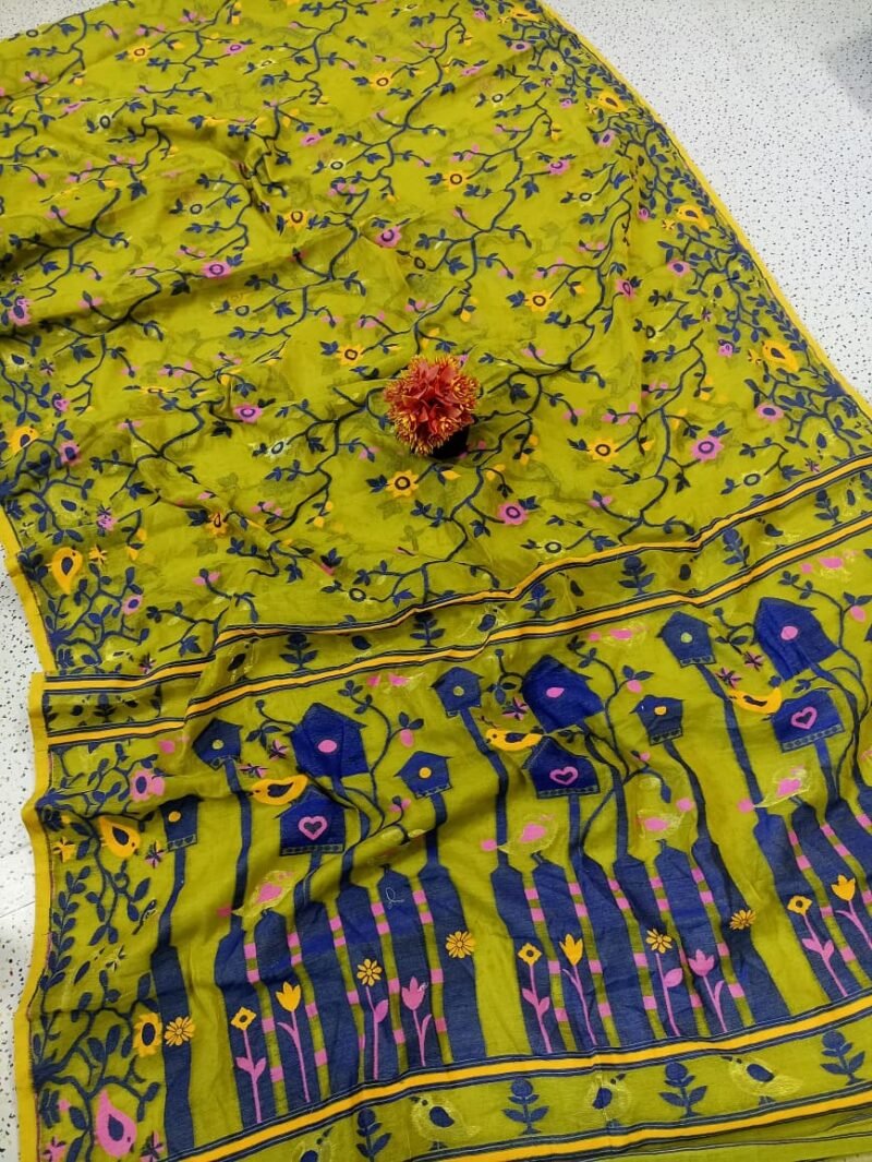 Ghar Pakhi Soft Batabi Jamdani Saree