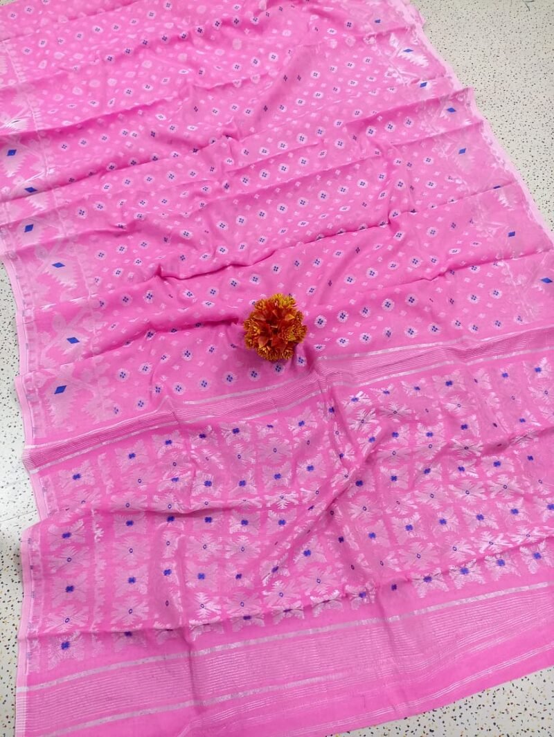 Jori Handloom Pink Soft Jamdani Saree