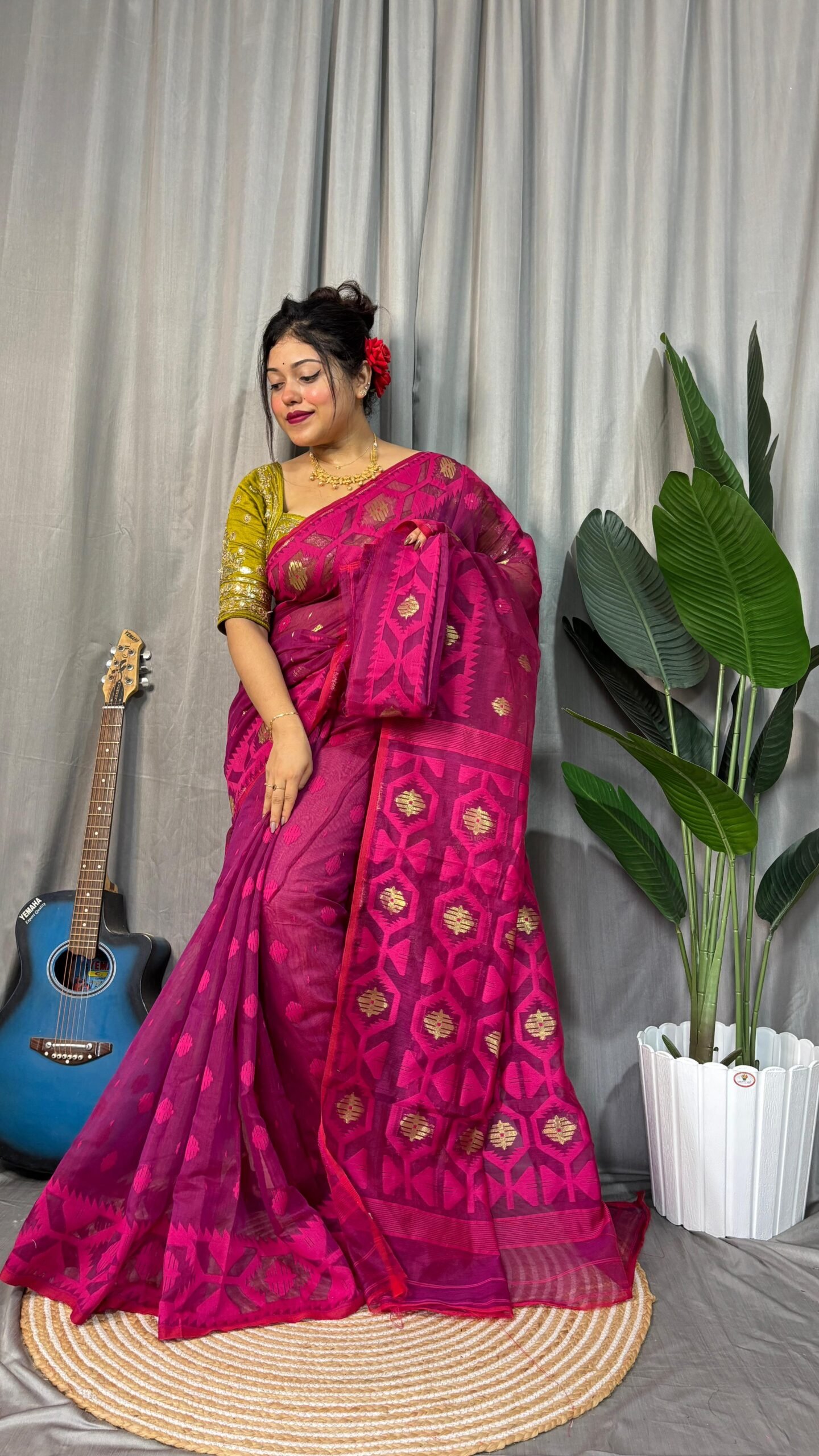 Borfi Soft Majenda Jamdani Saree