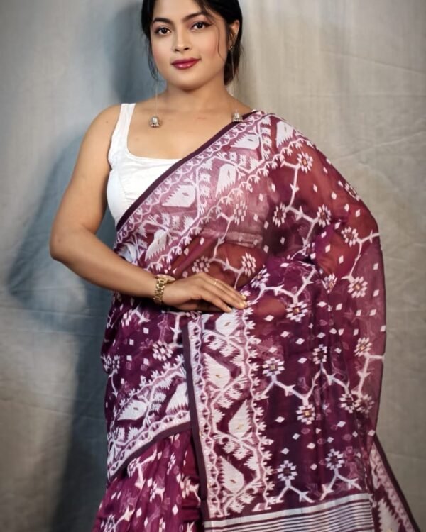 Jhumko Majenda Soft Jamdani Saree