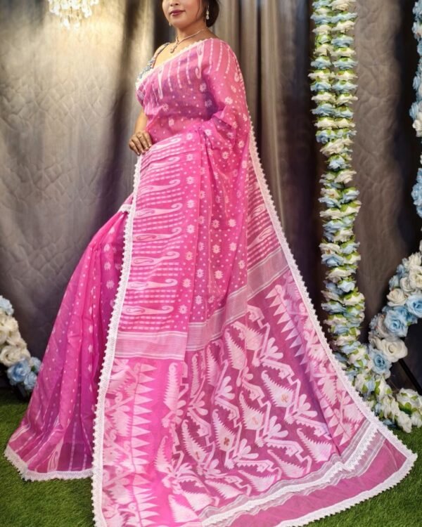 Rafel Pink Soft Jamdani Saree