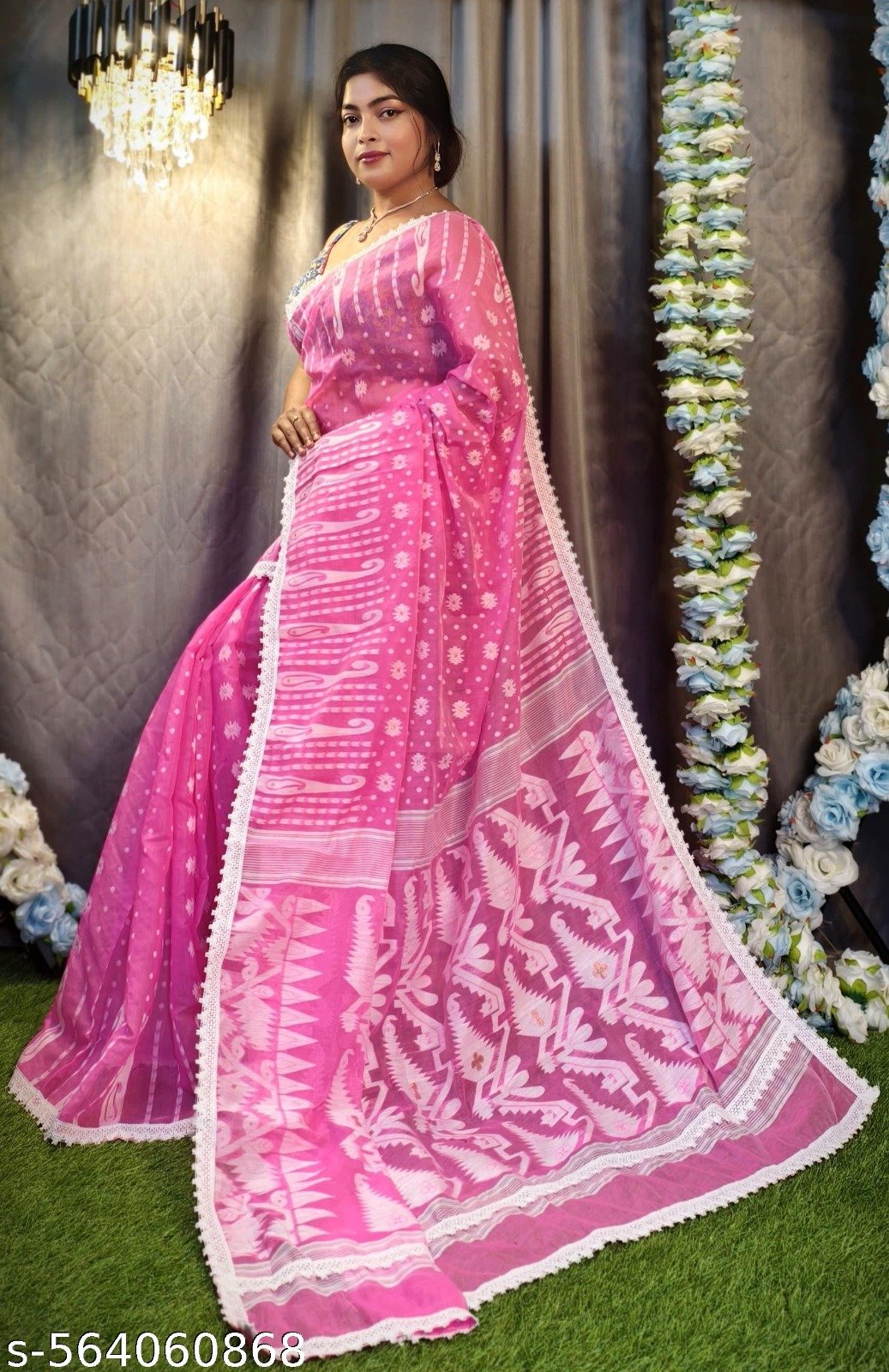 Rafel Pink Soft Jamdani Saree