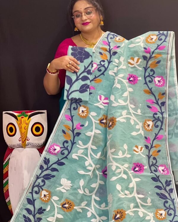Tulip Soft Firoja Jamdani Saree