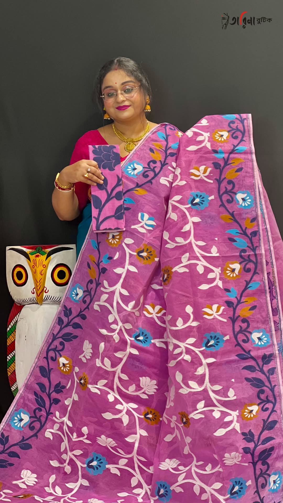Tulip Soft Lavender Jamdani Saree