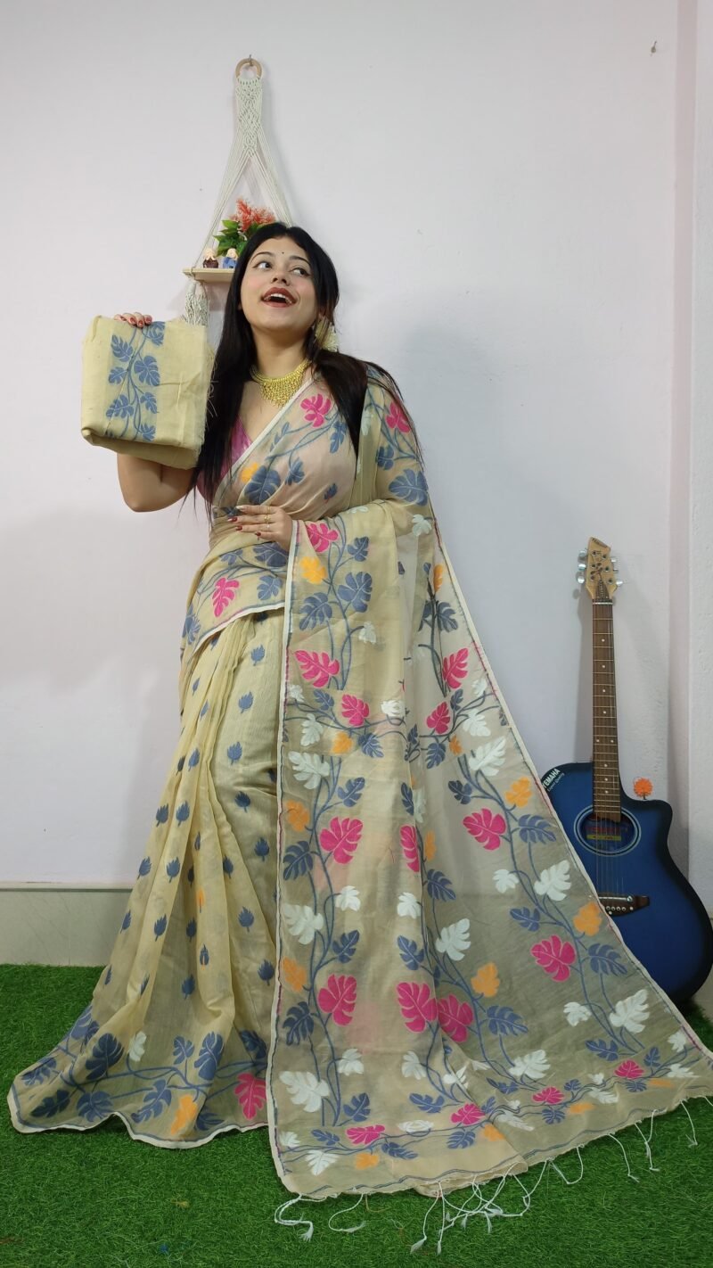 Money Planet Ghiya Soft Jamdani Saree - Image 2
