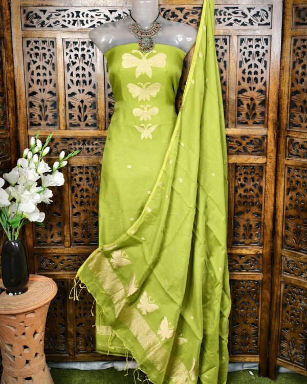 Batterfly Pasta Unstitched Jamdani Kurti Set