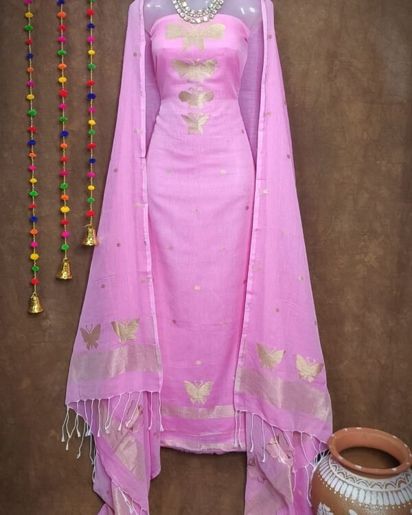 Batterfly Lavender Unstitched Jamdani Kurti Set