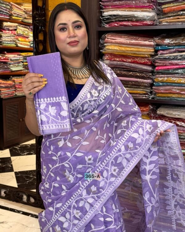Sarno Lata Soft Purpel Jamdani Saree