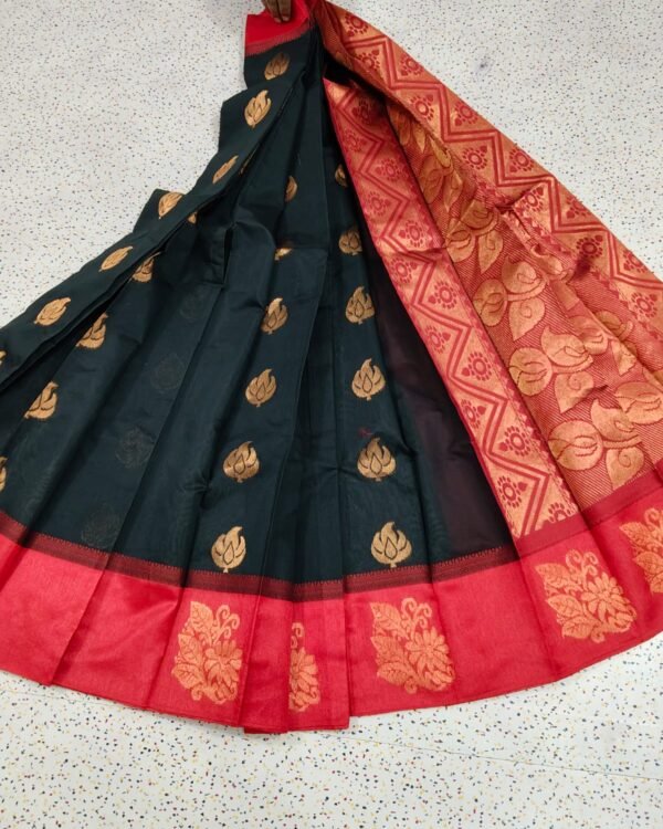 Exclusive Black Red Kakinara Silk Saree