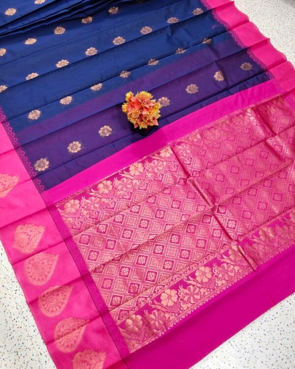 Exclusive Nevy Blue Kakinara Silk Saree
