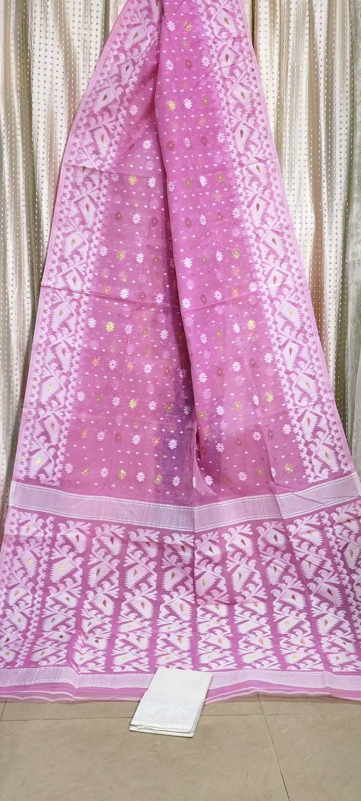 Flower Karat Soft Pink Jamdani Saree