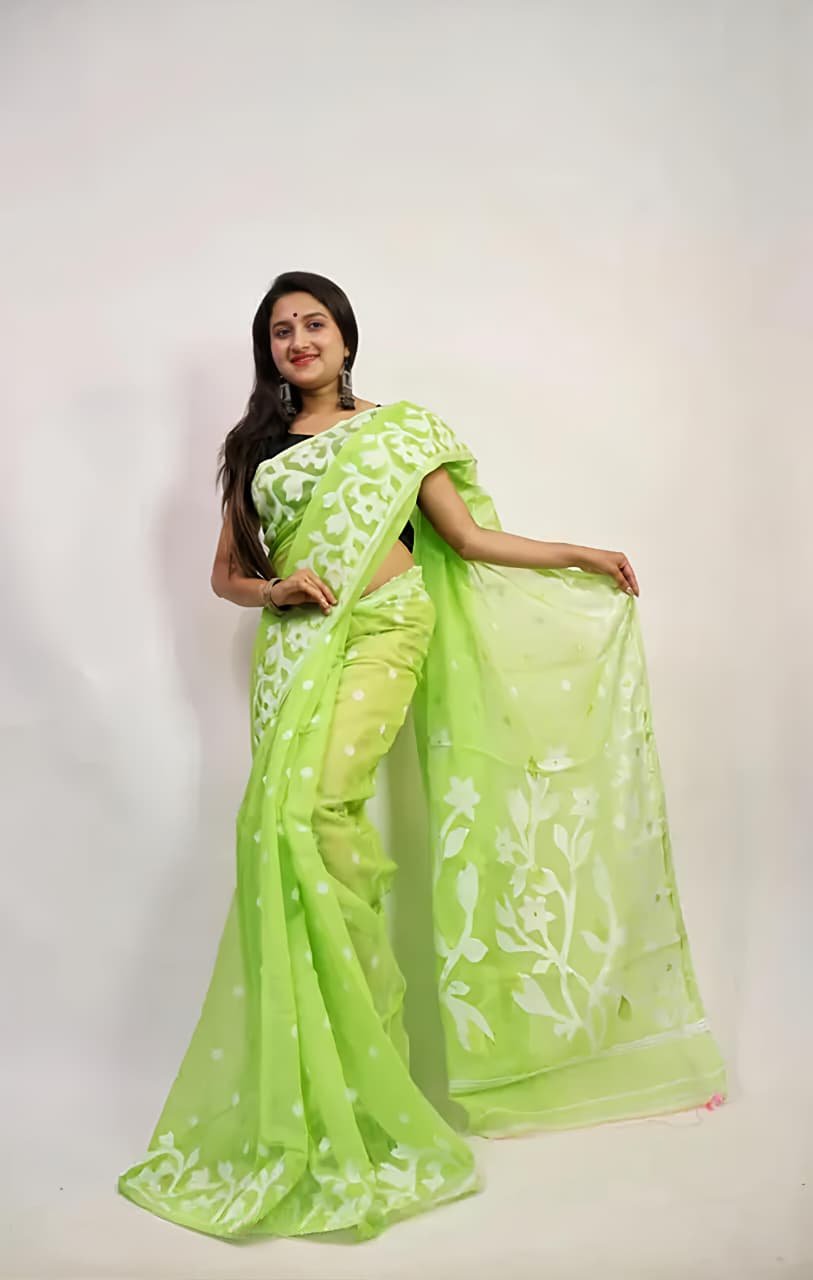 Lata Soft Highlight Jamdani Saree - Image 3