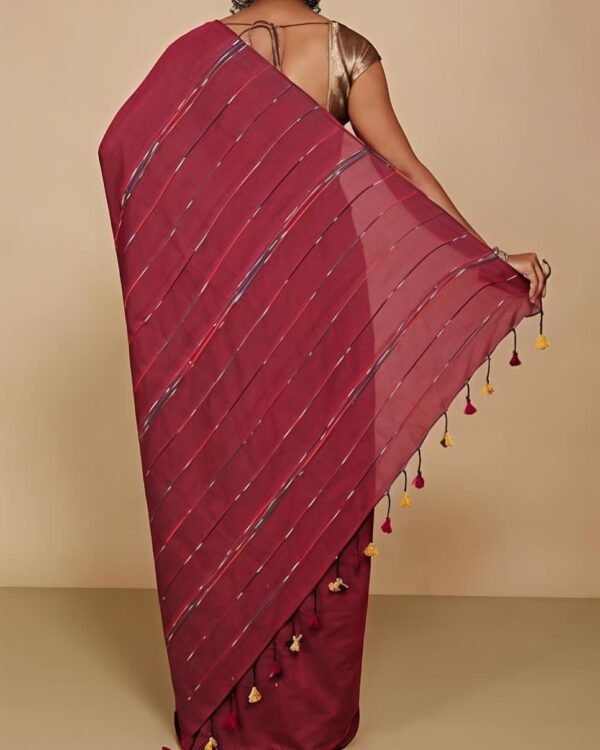 Kesh Khadi Meroon Soft Cotton Saree