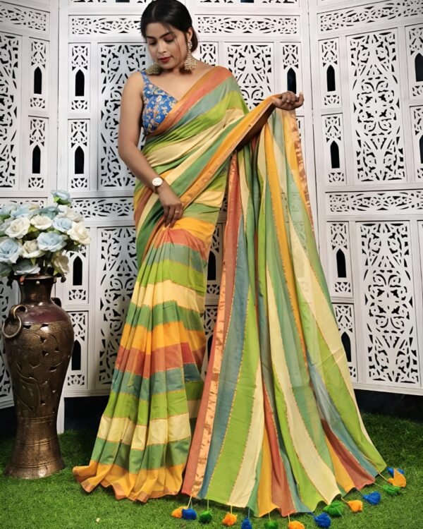 Mal Cotton Multi Colour Soft Saree