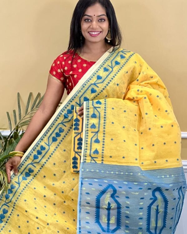 Contest Achol Soft Muga Jamdani Saree