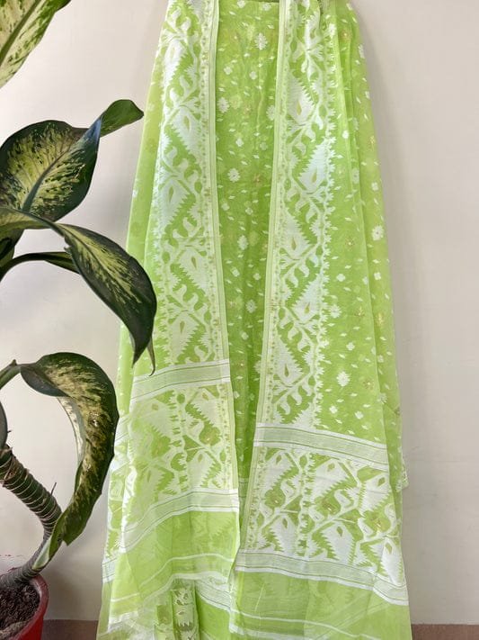 Karat Border Highlight Unstitched 2 Piece Jamdani Suit Set