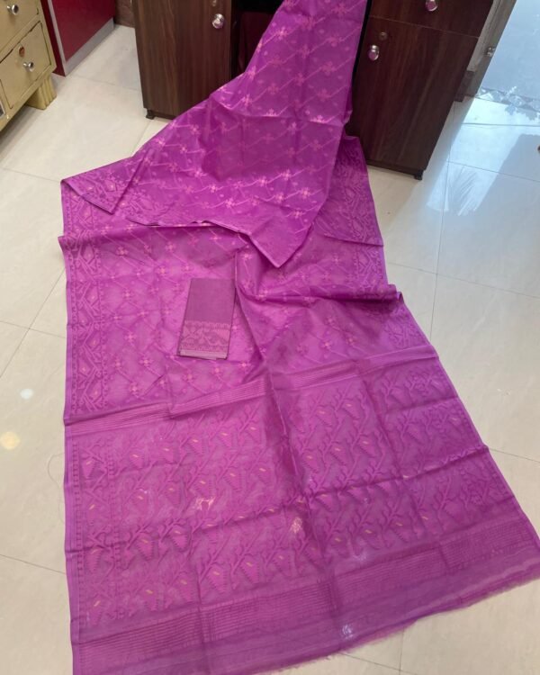 Jashmin Soft Lavender Jamdani Saree
