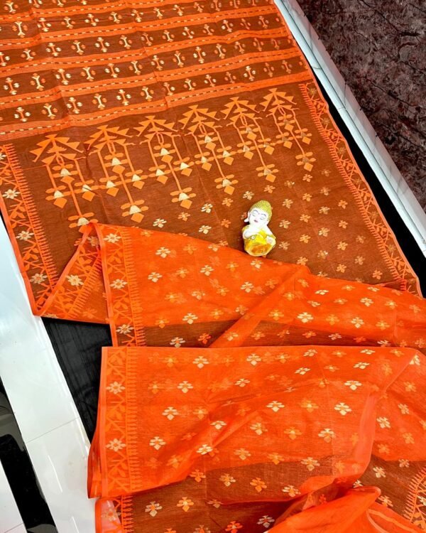 New Bd Soft Orange Jamdani Saree