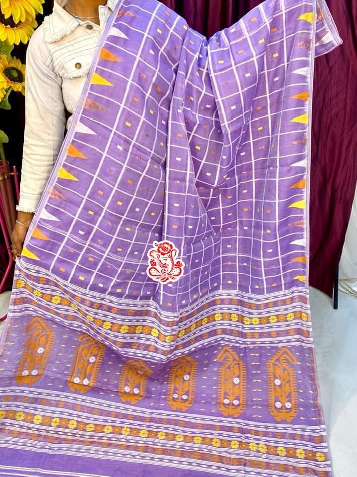 Dat Par Soft Purple Jamdani Saree