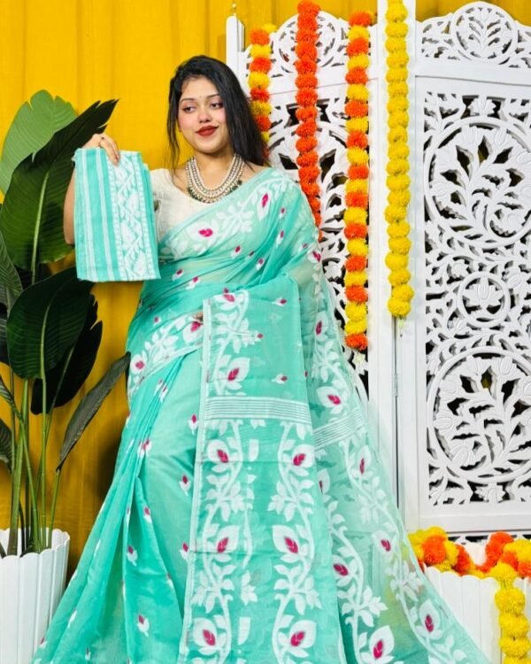 Exclusive Lata Design Firoja Soft Jamdani Saree