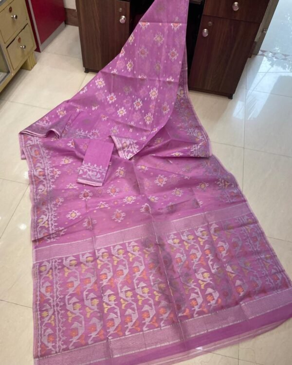 Jori Bd Soft Lavender Jamdani Saree