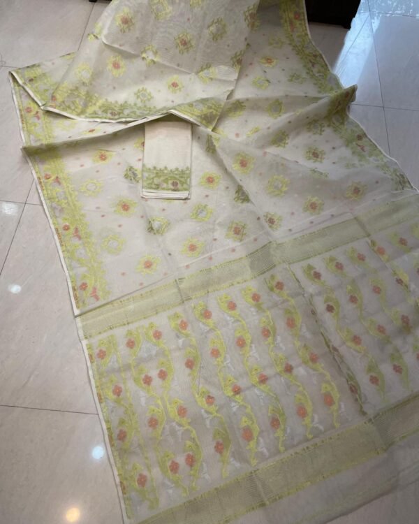 Jori Bd Soft White Jamdani Saree