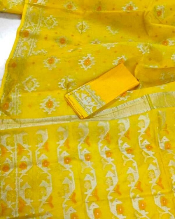 Jori Bd Soft Yellow Jamdani Saree