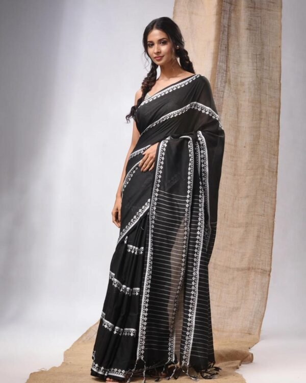 Bidda Balan Black Cotton Soft Saree