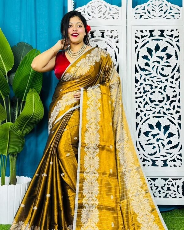 Tishu Cotton Golden Soft Saree