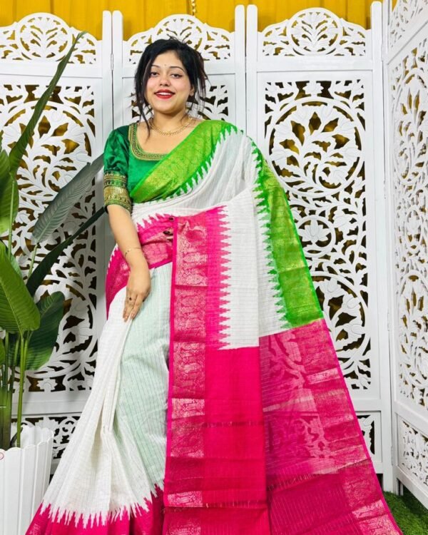 Madhurai Soft Rani Green Cotton Saree