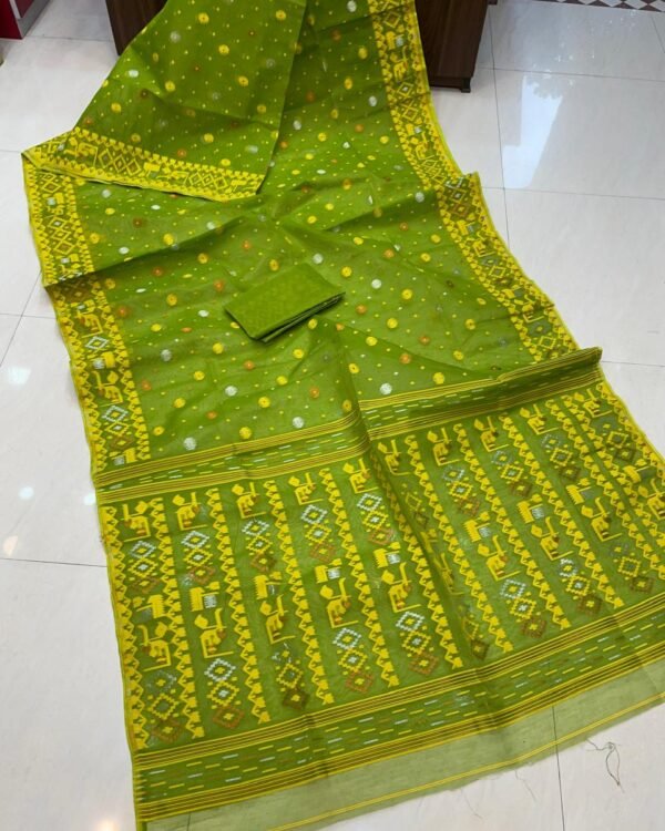 Borfi Border Pasta Soft Jamdani Saree