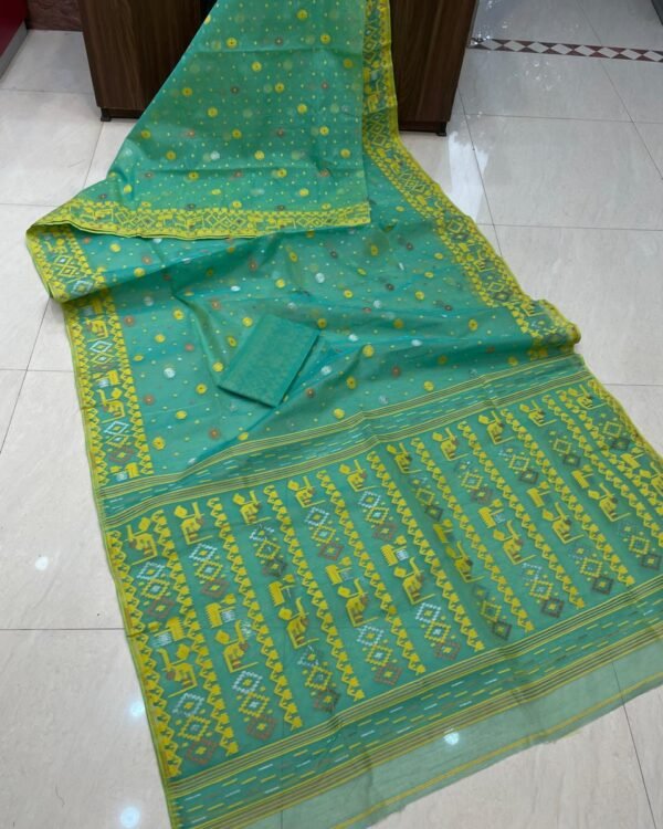 Borfi Border Firoja Soft Jamdani Saree