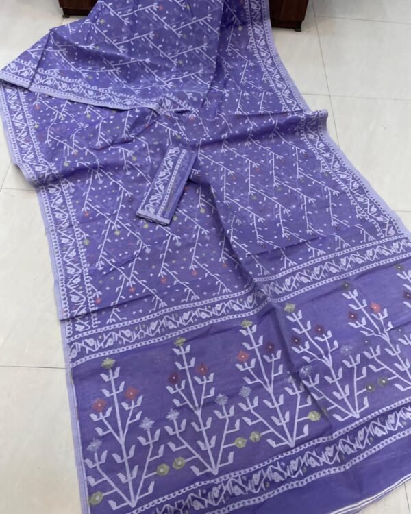Flower Chain Soft Purple Jamdani Saree