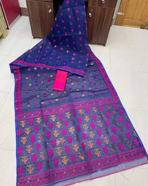 Tisul Achol Soft Blue Jamdani Saree