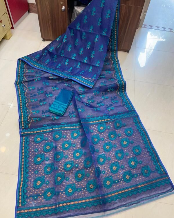 Achol Maya Soft Blue Jamdani Saree