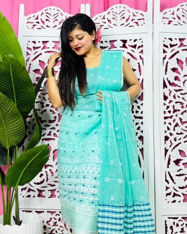 Flower Buti Firoja Unstitched 2 Piece Jamdani Suit Set