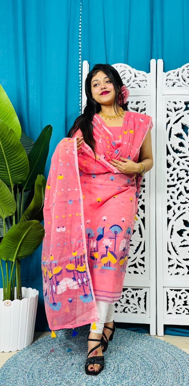 Paddo Pata Paddo Kanok Unstitched 2 Piece Jamdani Suit Set