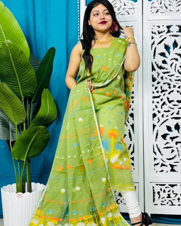 Paddo Pata Pasta Unstitched 2 Piece Jamdani Suit Set