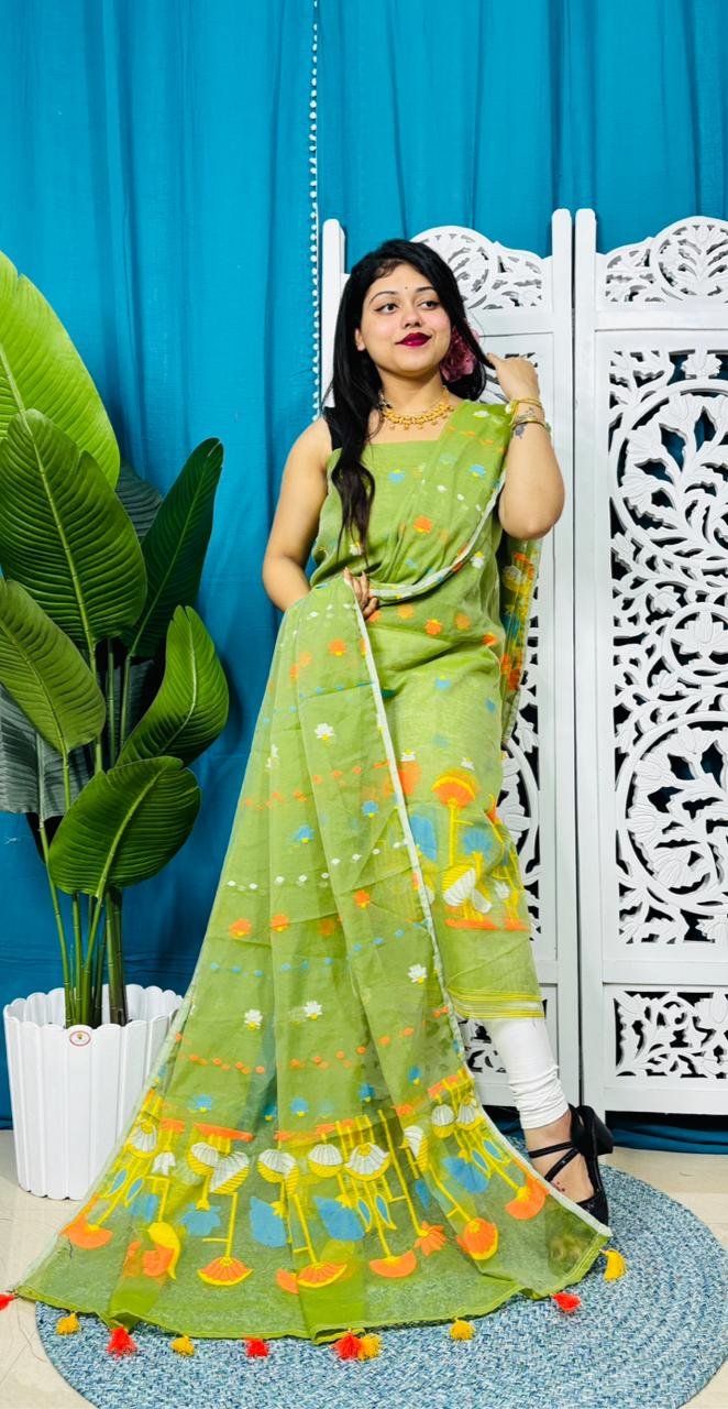 Paddo Pata Pasta Unstitched 2 Piece Jamdani Suit Set