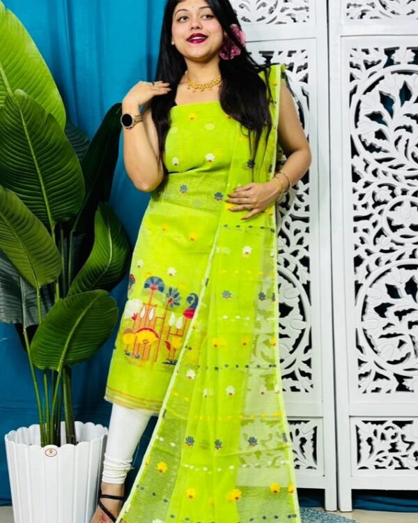 Paddo Pata Highlight Unstitched 2 Piece Jamdani Suit Set