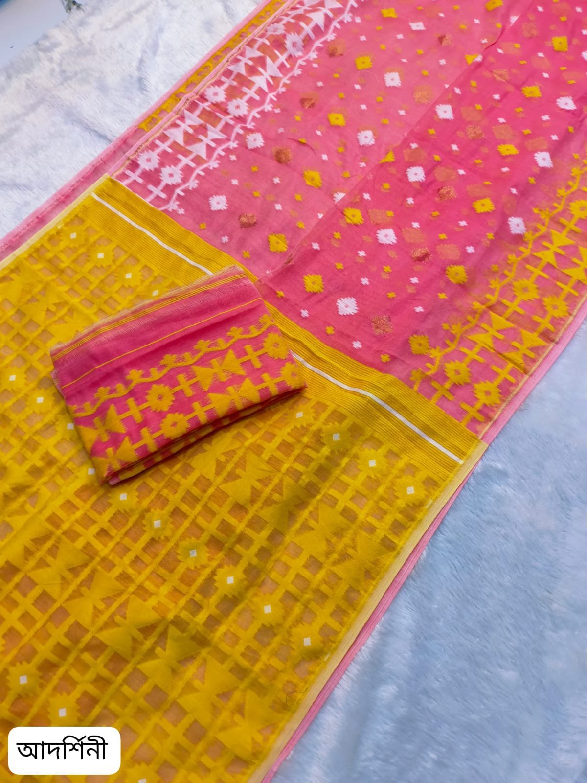 Ganga Jamuna Border Paddokanok Soft Jamdani Saree - Image 2