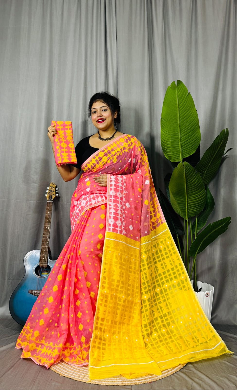 Ganga Jamuna Border Paddokanok Soft Jamdani Saree