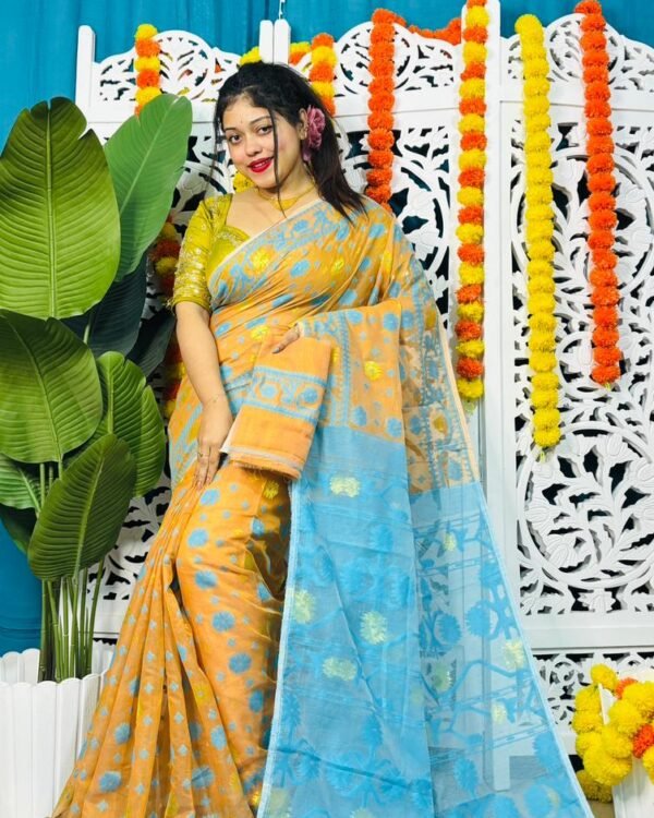 Star Buti Soft Horin Jamdani Saree