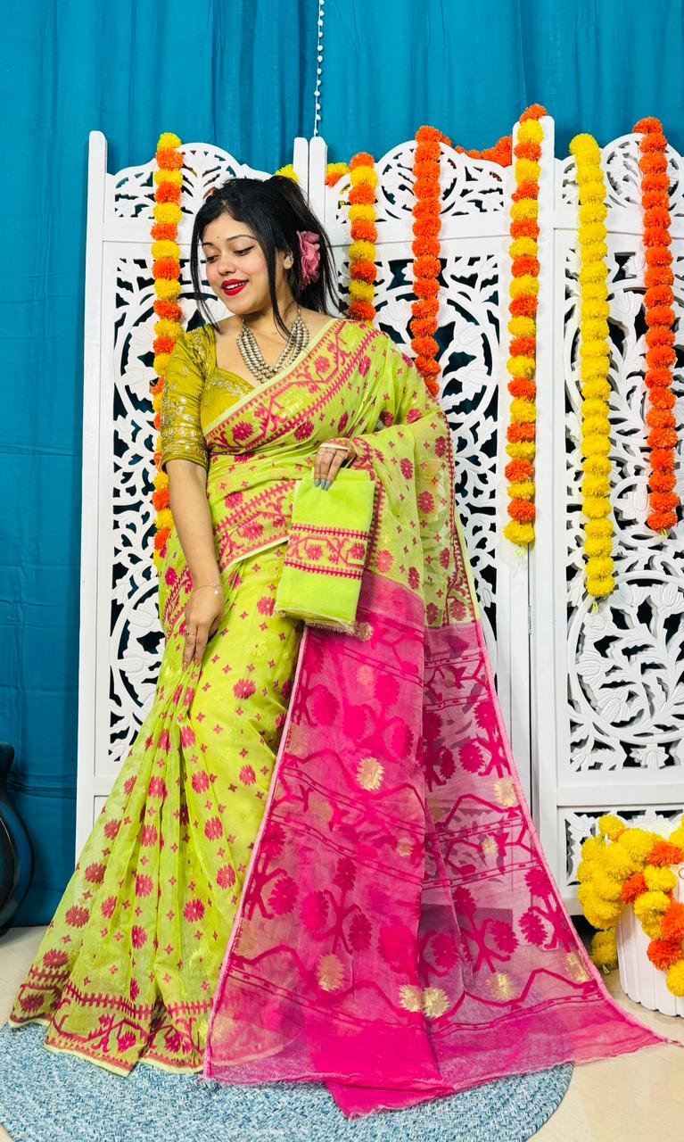 Star Buti Soft Batabi Jamdani Saree