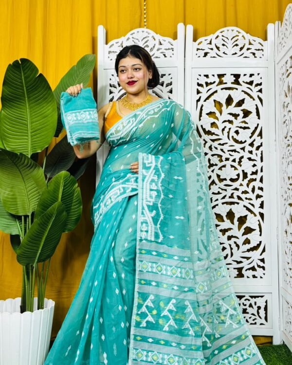 Nimki Buti Soft Firoja Jamdani Saree