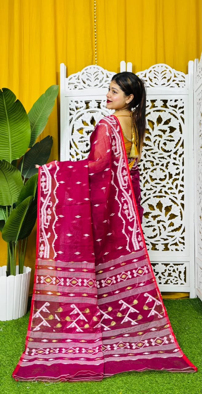 Nimki Buti Soft Majenda Jamdani Saree - Image 2