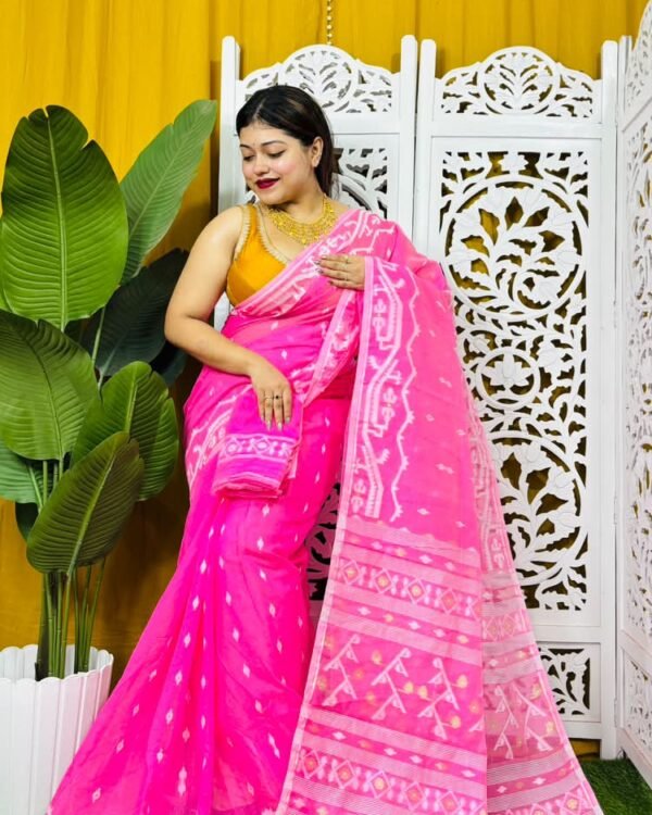 Nimki Buti Soft Pink Jamdani Saree