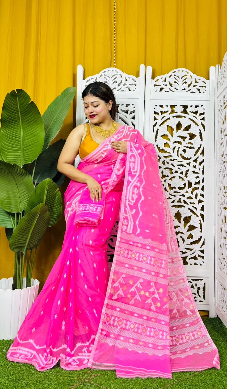 Nimki Buti Soft Pink Jamdani Saree